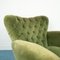 Vintage Wood & Green Velvet Lounge Chairs, 1950s, Set of 2 12
