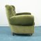 Vintage Wood & Green Velvet Lounge Chairs, 1950s, Set of 2, Image 4