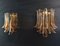 Italian Murano Glass Sconces with Amber Glass Petals, 1983, Set of 2 2