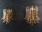 Italian Murano Glass Sconces with Amber Glass Petals, 1983, Set of 2, Image 2