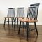 Ilmari Tapiovaara Style Spindle Back Dining Chairs, 1960s, Set of 4 4