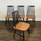 Ilmari Tapiovaara Style Spindle Back Dining Chairs, 1960s, Set of 4 3