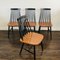 Ilmari Tapiovaara Style Spindle Back Dining Chairs, 1960s, Set of 4, Image 3