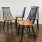Ilmari Tapiovaara Style Spindle Back Dining Chairs, 1960s, Set of 4 5