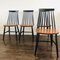 Ilmari Tapiovaara Style Spindle Back Dining Chairs, 1960s, Set of 4 2