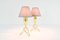 Danish Brass Tripod Table Lamps with Gray Lampshades, 1960s, Set of 2 7