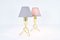 Danish Brass Tripod Table Lamps with Gray Lampshades, 1960s, Set of 2 6
