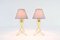 Danish Brass Tripod Table Lamps with Gray Lampshades, 1960s, Set of 2 11
