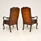 Georgian Style Leather Armchairs, 1930s, Set of 2 10