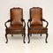 Georgian Style Leather Armchairs, 1930s, Set of 2 2