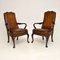 Georgian Style Leather Armchairs, 1930s, Set of 2 1