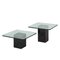 Vintage Square Coffee Tables with Glass Top, 1970s, Set of 2 1