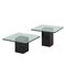 Vintage Square Coffee Tables with Glass Top, 1970s, Set of 2, Image 1