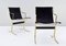 Italian Leather & Brass Cigno Chairs by Ross Littell & Douglas Kelley for ICF De Padova, 1960s, Set of 2 2