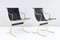 Italian Leather & Brass Cigno Chairs by Ross Littell & Douglas Kelley for ICF De Padova, 1960s, Set of 2 1