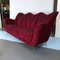 Italienisches Rotes Vintage Samt Sofa im Stil von Guglielmo Ulrich, 1950er 4