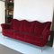 Italienisches Rotes Vintage Samt Sofa im Stil von Guglielmo Ulrich, 1950er 13