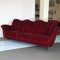 Vintage Italian Red Velvet Sofa in the Style of Guglielmo Ulrich, 1950s 8