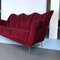 Italienisches Rotes Vintage Samt Sofa im Stil von Guglielmo Ulrich, 1950er 3