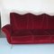 Italienisches Rotes Vintage Samt Sofa im Stil von Guglielmo Ulrich, 1950er 11