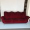 Vintage Italian Red Velvet Sofa in the Style of Guglielmo Ulrich, 1950s 1