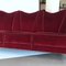 Vintage Italian Red Velvet Sofa in the Style of Guglielmo Ulrich, 1950s 5