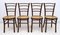 Italian Curved Beech Dining Chairs from Antonio Volpe, 1940s, Set of 4 1