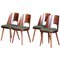 Czech Brown and Green Beech Chairs by Oswald Haerdtl for Ton, 1950s, Set of 4 1