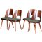 Czech Brown and Green Beech Chairs by Oswald Haerdtl for Ton, 1950s, Set of 4, Image 1