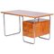 Czech Beech Bauhaus Chrome Tubular Writing Desk by Robert Slezak, 1930s, Image 1