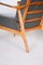 Brown and Grey Oak and Leather Armchairs, 1940s, Set of 2 12