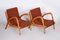 Brown and Red Oak Armchairs by Jan Vanek, 1940s, Set of 2 7