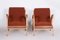 Brown and Red Oak Armchairs by Jan Vanek, 1940s, Set of 2 2