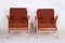 Brown and Red Oak Armchairs by Jan Vanek, 1940s, Set of 2, Image 2