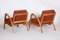 Brown and Red Oak Armchairs by Jan Vanek, 1940s, Set of 2, Image 8