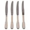Number 14 Small Lunch Knives in Hammered Silver by Evald Nielsen, Set of 4 1