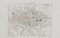 Mapa de París, aguafuerte original, siglo XIX, Imagen 1