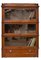 Antique Oak 3-Tier Barrister's Bookcase with Bottom Drawer 6