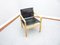 Leather & Ash Wood Armchair, 1960s 2