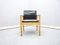 Leather & Ash Wood Armchair, 1960s, Image 1