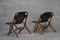Bamboo & Leather Lounge Chairs, 1970s, Set of 2 5