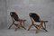 Bamboo & Leather Lounge Chairs, 1970s, Set of 2 3