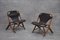 Bamboo & Leather Lounge Chairs, 1970s, Set of 2 1