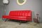 Red Faux Leather Sofa, 1970s 6