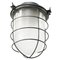 Mid-Century Industrial Gray Metal & Frosted Glass Pendant Lamp 3