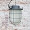 Mid-Century Industrial Gray Metal & Frosted Glass Pendant Lamp 4