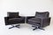 Black Leather Lounge Chairs from Wolfgang Röhl Potsdam, 1960s, Set of 2 1