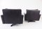 Black Leather Lounge Chairs from Wolfgang Röhl Potsdam, 1960s, Set of 2 22