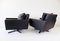 Black Leather Lounge Chairs from Wolfgang Röhl Potsdam, 1960s, Set of 2 13
