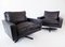 Black Leather Lounge Chairs from Wolfgang Röhl Potsdam, 1960s, Set of 2 12